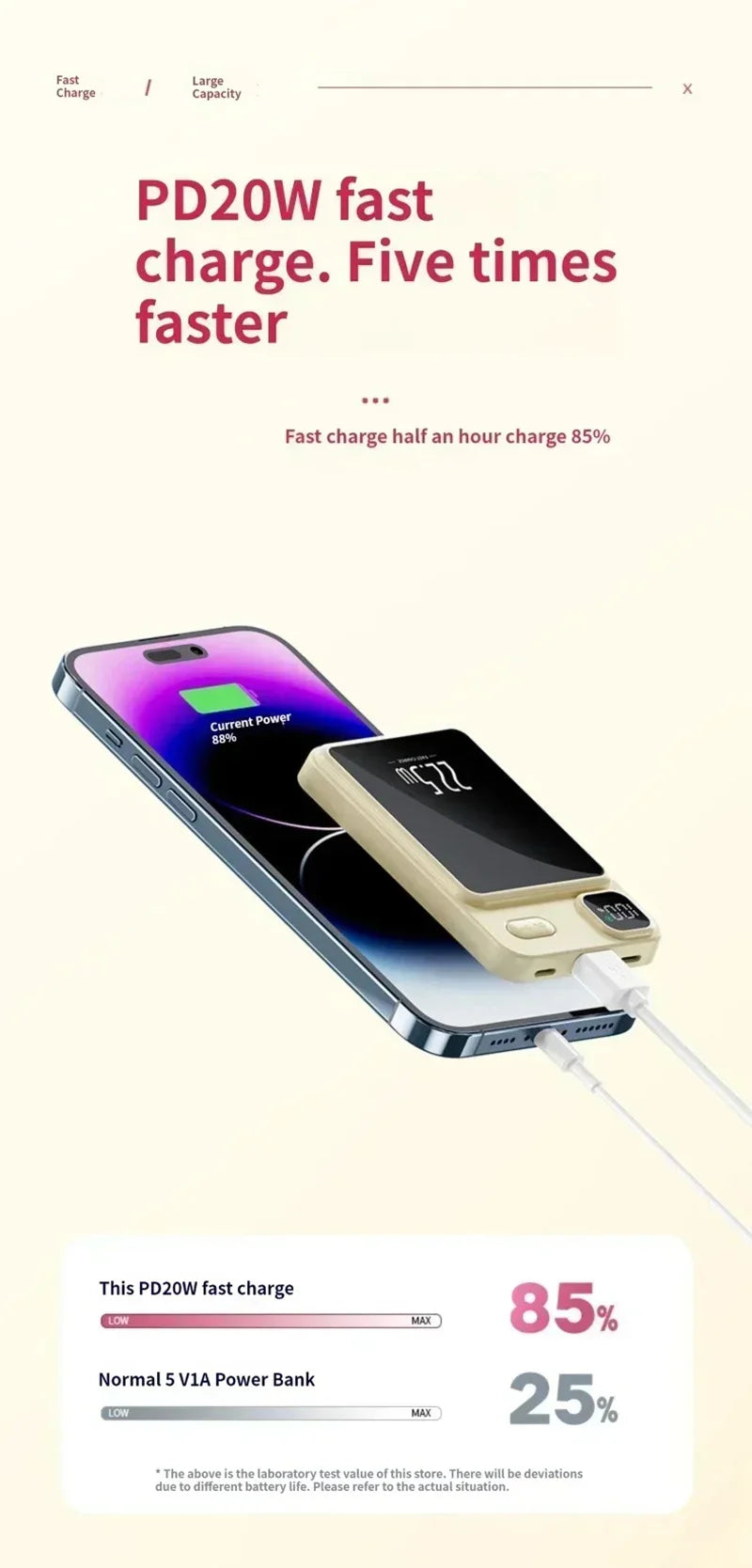 Carregador magnético sem fio power bank magsafe
